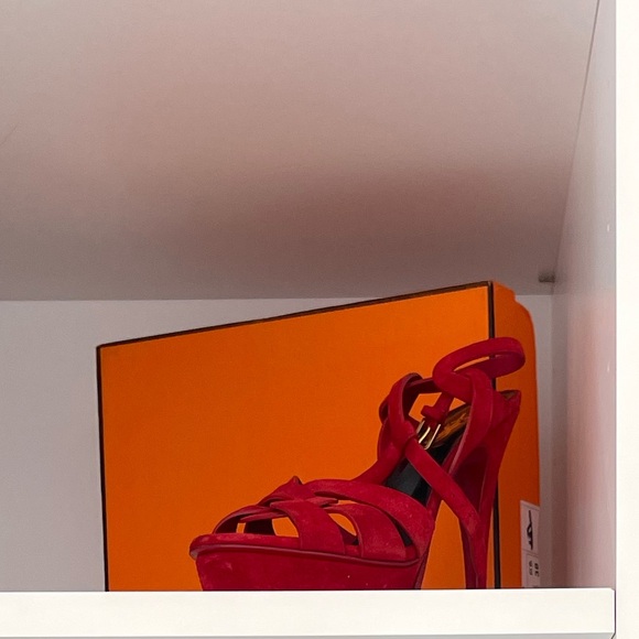 Yves Saint Laurent Shoes - Yves Saint Laurent Red Platform Heels